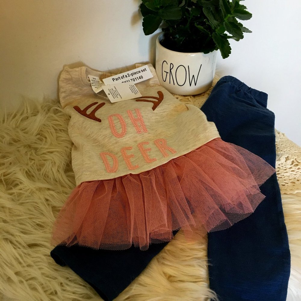 Infant Oh Deer Two Piece Tutu Outfit